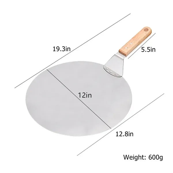 Stainless Steel Pizza Peel with Wooden Handle