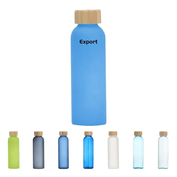 17oz Glasses Water Bottle with Bamboo Lid