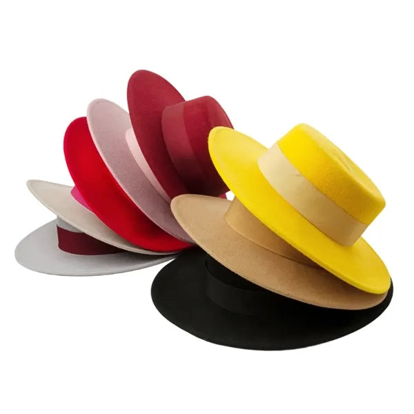 Vibrant Wide-Brim Wool Felt Hats