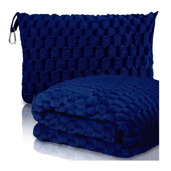 Portable Fleece Travel Blanket with Pouch