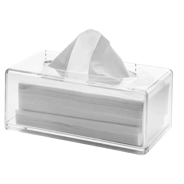 Transparent plastic tissue box