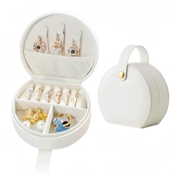 PU Leather Portable Mini Jewelry Storage Box
