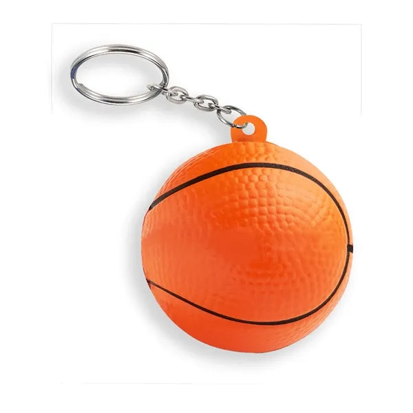 Basketball Shape Stress Ball Keychain