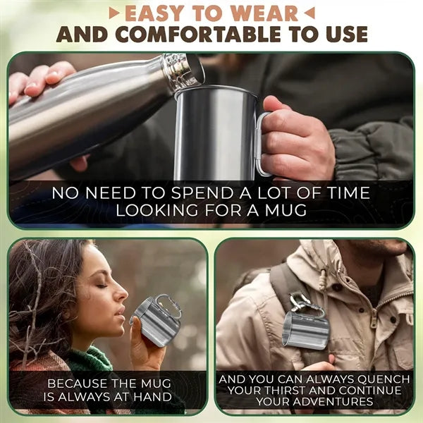 Stainless Steel Mug With Carabiner Hook