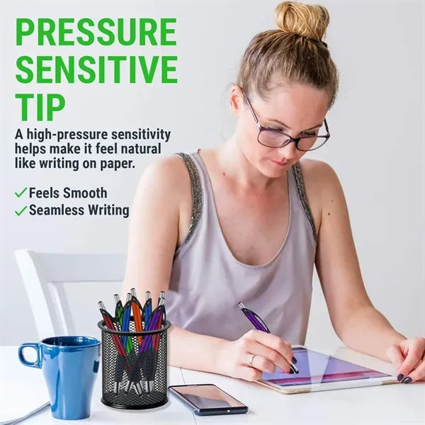 Stylus Pen 2 in 1 Capacitive Ballpoint Click Comfort Grip