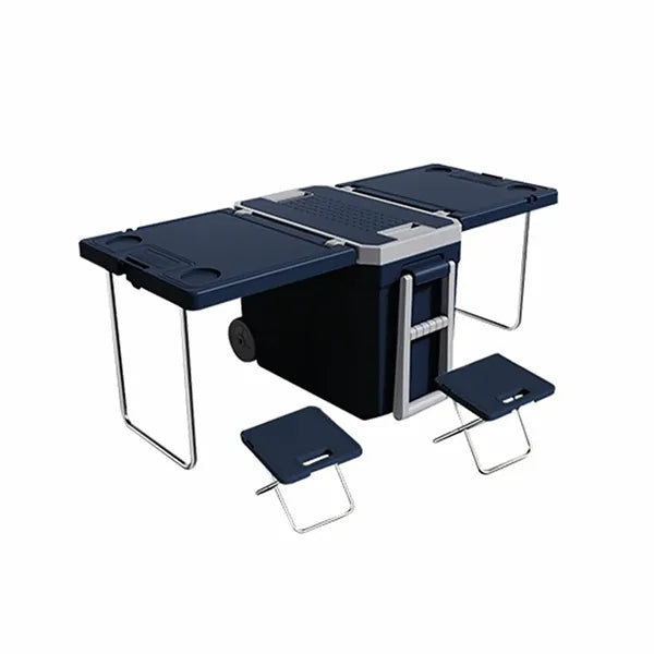 32 Qt Ice Box Camping Cooler With Wheel Chair Table