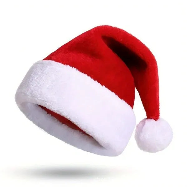 Unisex Christmas Santa Costume Short Plush Hat