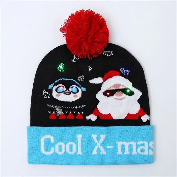 Christmas Knitted LED Light Up Cuffed Beanie