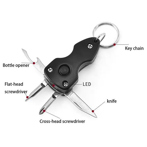 6-in-1 Tools w/ Key Ring and LED Light