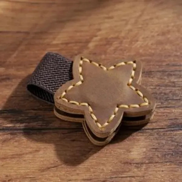 Vintage Star Shape Clip Leather Magnetic Bookmark Book Page