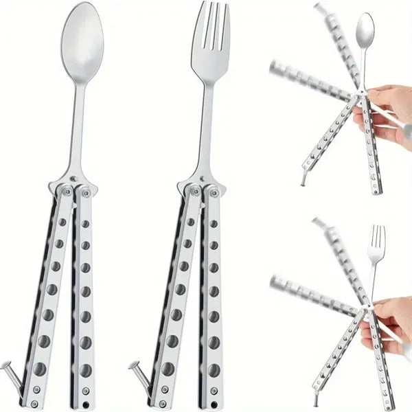 Butterfly Folding Stainless Steel Cutlery Set