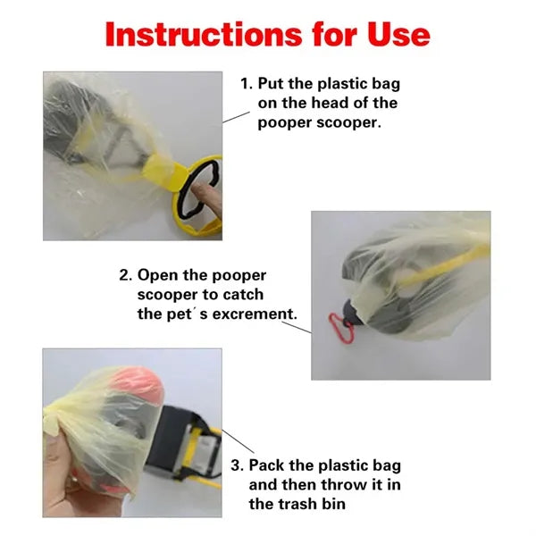 Portable Pooper Scooper with Long Handle for Easy Pick-Up