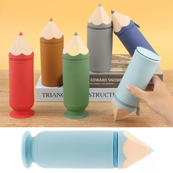 Silicone Pencil Case with Suction Cup for Travel and Daily