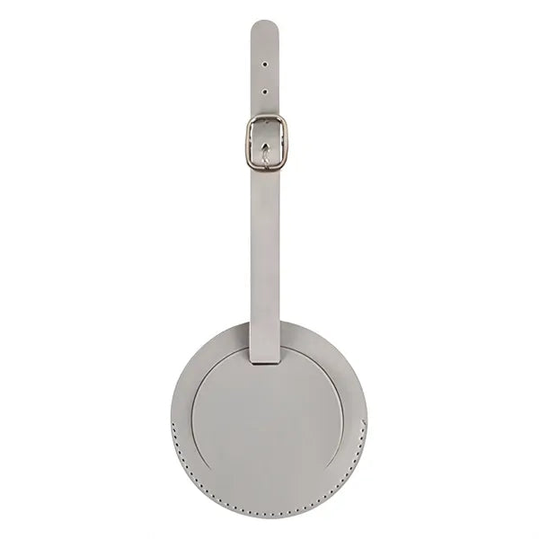 Round PU leather luggage tag/boarding pass holder