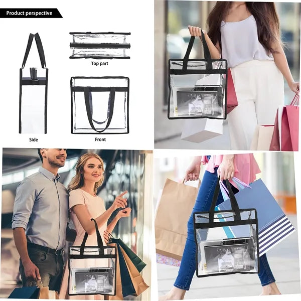 Pvc Transparent Tote Shopping Crossbody Handbag Outdoor