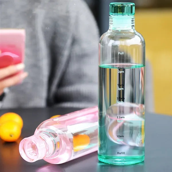 17 Oz Time Scale Glass Water Bottle
