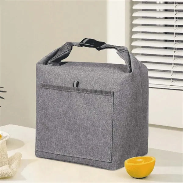 Insulated roll-top lunch tote bag large durable oxford