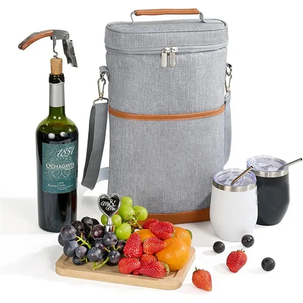 Insulated Wine Cooler Bag For Glasses and Accessories