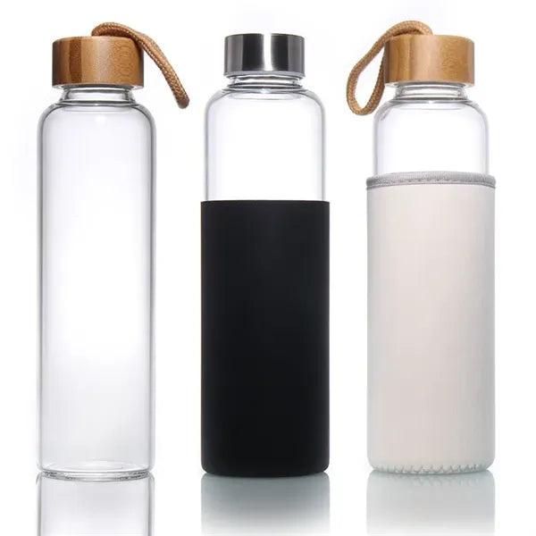 18 Oz. Vidro Glass & Bamboo Bottle