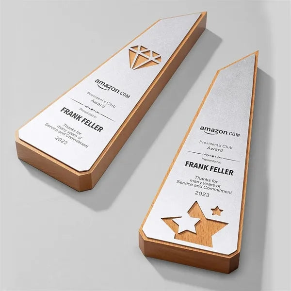 Wooden Trophy with Aluminum Surface
