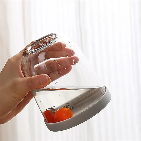 Portable Drainable Fruit Storage Cup with Fork