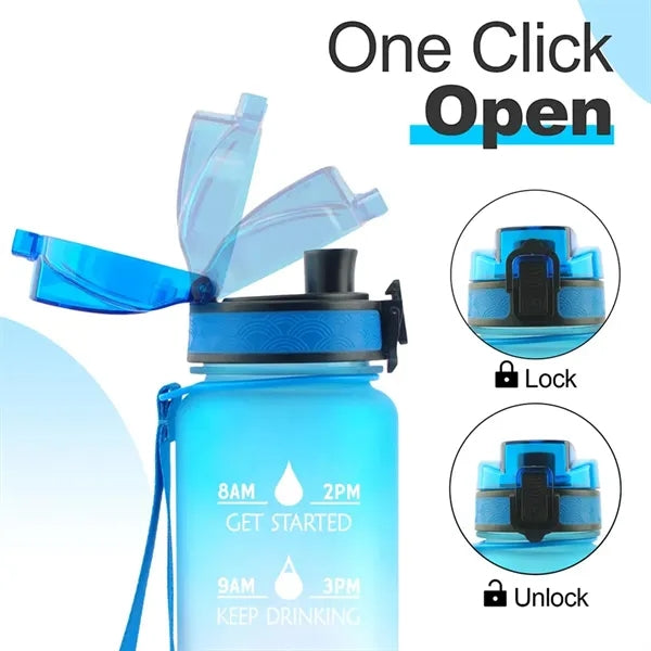 32 Oz. Motivational Sports Water Bottle With Time Marker