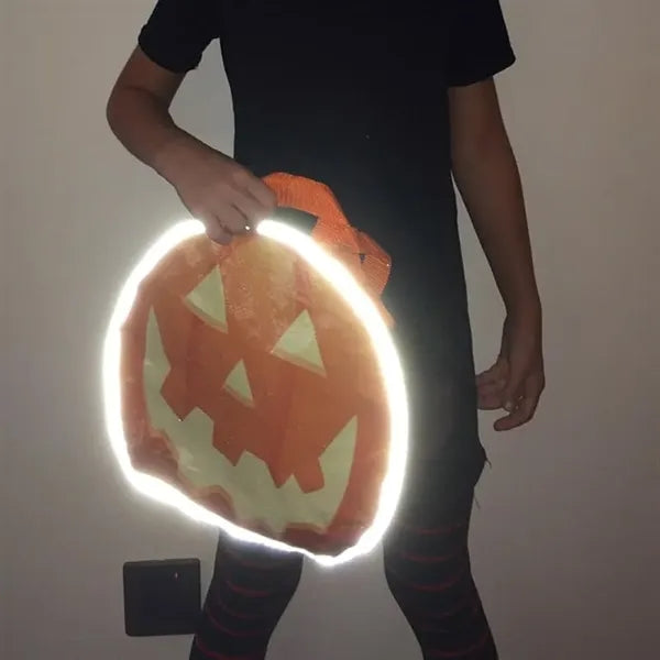 Reflective-Accented Pumpkin-Designed Tote
