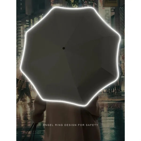 Round-Corner Sunny and Rainy Umbrella with Reflective Strip