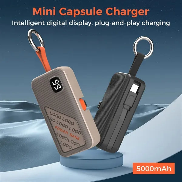 Mini Capsule Power Bank with Keychain