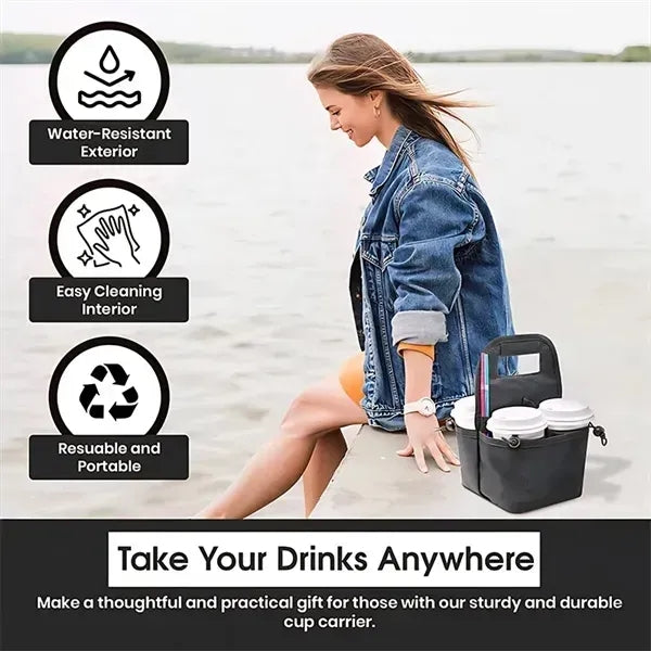 Portable Drink Carrier for 4 Cup Holder