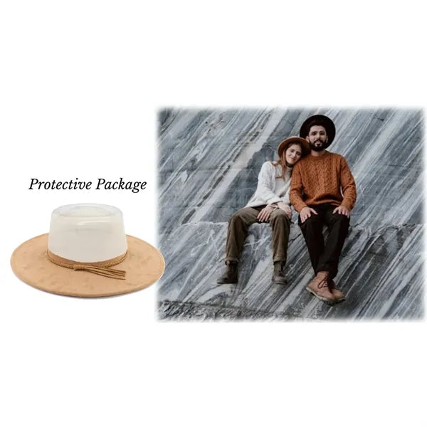 Wide Brim Fedora Hat for Men Women