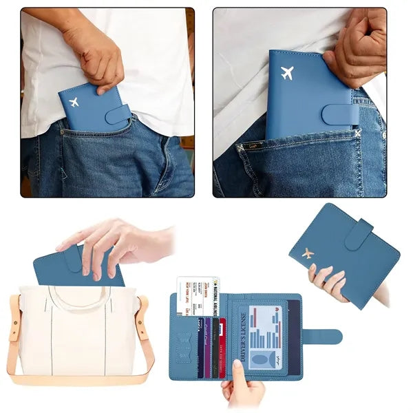 Waterproof Rfid Blocking Leather Passport Holder Cover Case