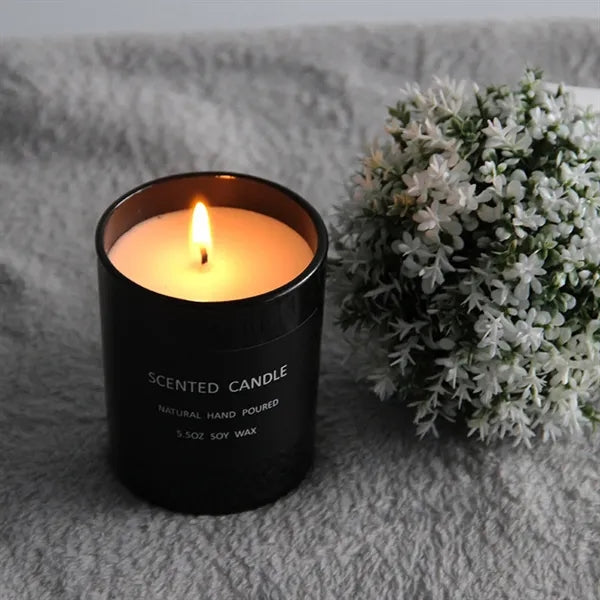 Black Glass Candle Jar Matte Vessel