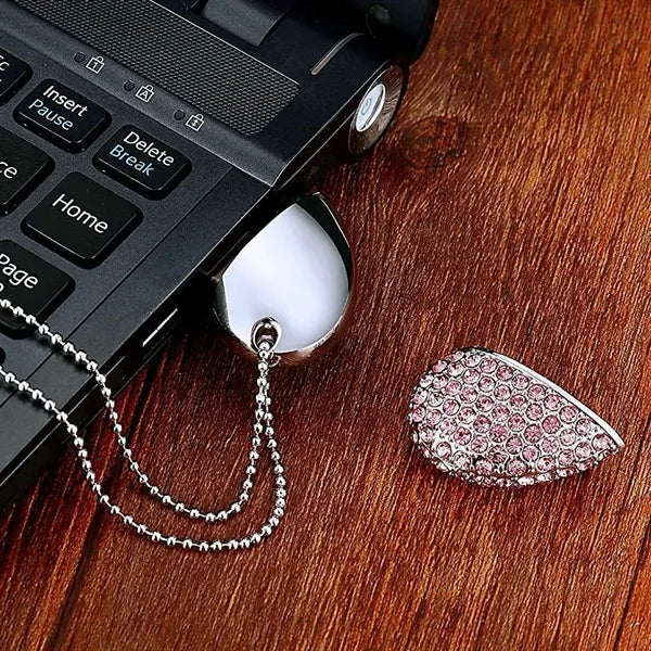 16GB Heart Crystal USB Flash Drive Custom Gift
