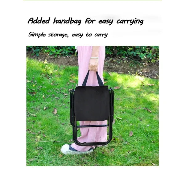 Foldable Camping Stool with Backrest with Handle for Outdoor
