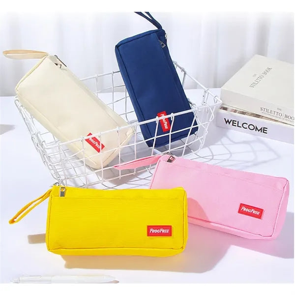 Portable Colorful Pencil Pouch with zipper.
