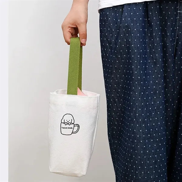 Canvas Water Bottle Tote Bag With Handle