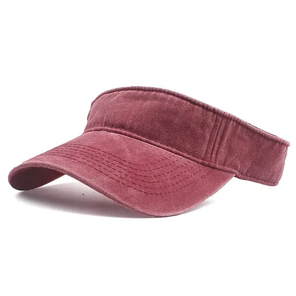 Vintage Sport Sun Visor Plain Washed Cotton