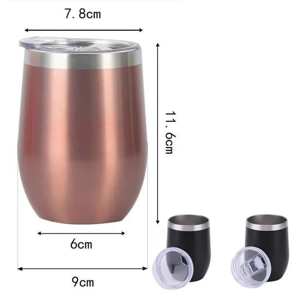 12oz Stainless Steel Double Wall Egg Shaped Cup