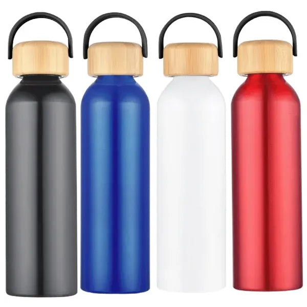 24 Oz. Aluminum Water Bottle w/Bamboo Lid