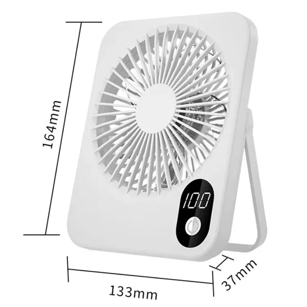 Portable USB Desk Fan with Digital Display