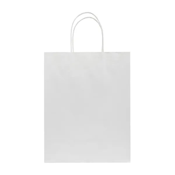 J- Fold White Kraft Shopping Bag