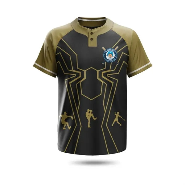 Sublimation UPF Baseball Henley for Men & Women