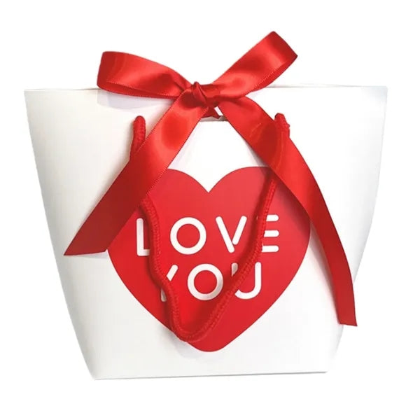 Red Gift Tote Bag with Bow Handles