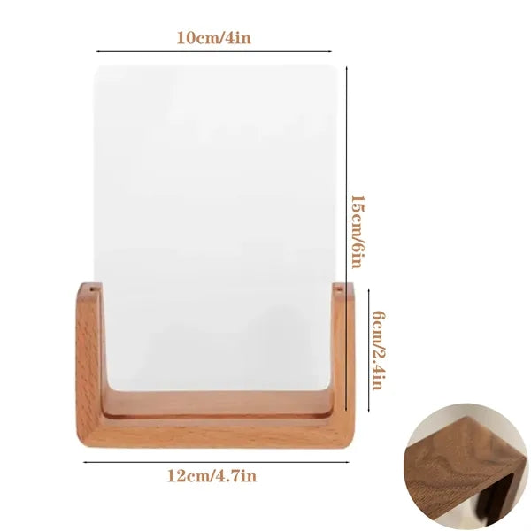 6 Inch Acrylic Picture Frame With Beech Wood Base