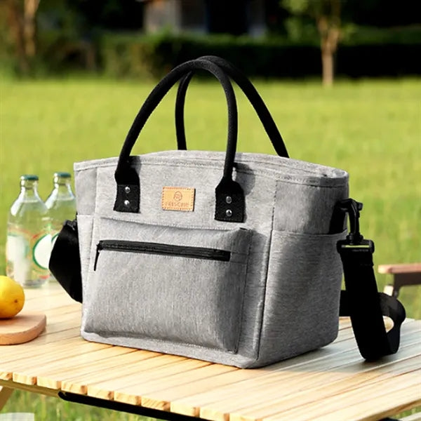 Insulated Lunch Tote Bag with Shoulder Strap and Pocket