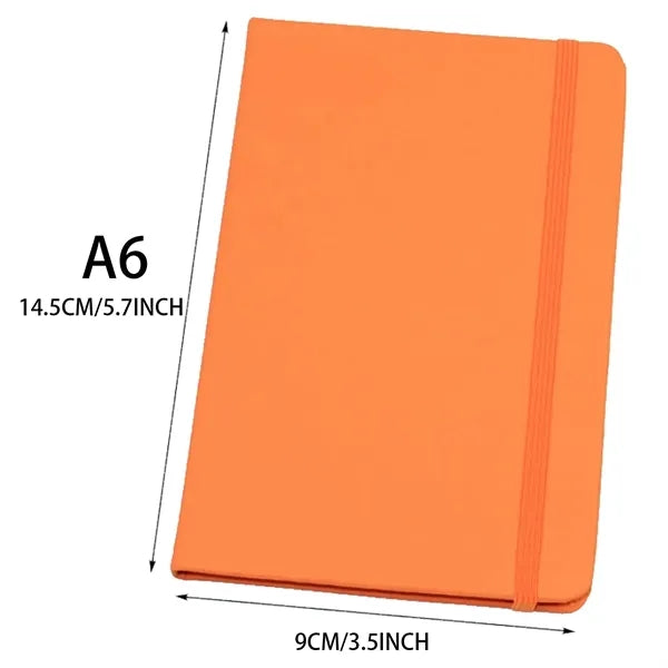 Stretch Belt PU Leather Surface A6 Notebook Lined Sheets