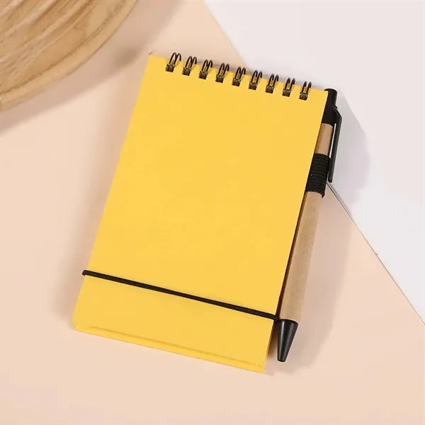 Portable Flip-top Pocket Notebook With Pen