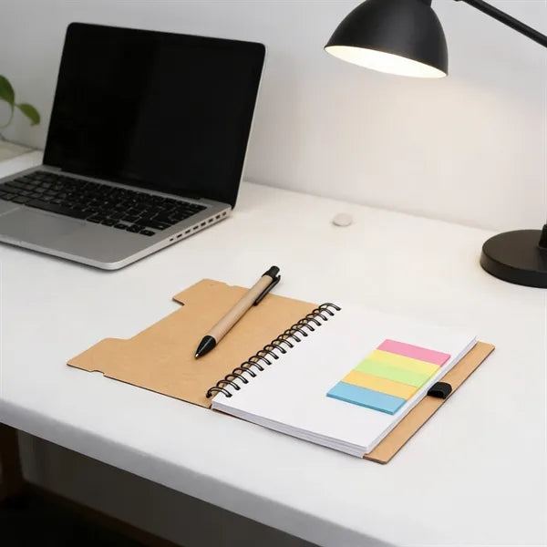 Pocket Memo Spiral Notebook W/ Sticky Notes&Pen