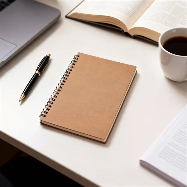 A5 Lined Kraft Spiral Notebook & Journal